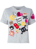 Philipp Plein Game Over T-shirt, Women's, Size: M, Grey, Cotton