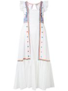 Temperley London - Embroidered Flared Dress - Women - Cotton - 10, White, Cotton