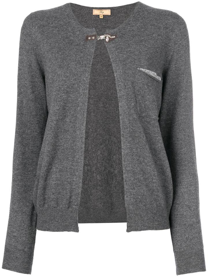 Fay Clasp Cardigan - Grey