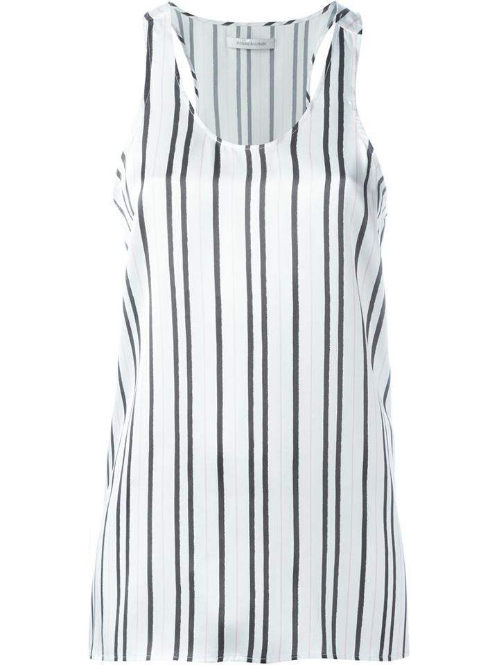 Pierre Balmain Striped Tank Top, Women's, Size: 38, Pink/purple, Silk