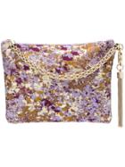 Jimmy Choo Callie Metalic Jacquard Clutch - Pink & Purple