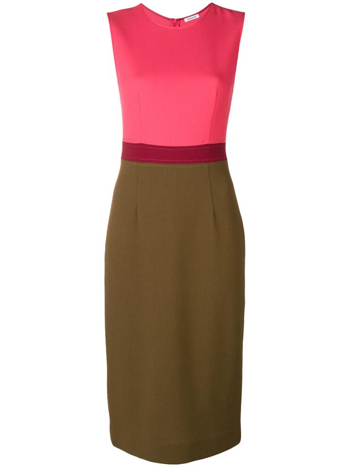 P.a.r.o.s.h. Colour-block Midi Dress - Pink & Purple
