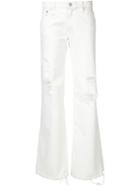 R13 - 'jane' Frayed Jeans - Women - Cotton/spandex/elastane - 27, White, Cotton/spandex/elastane