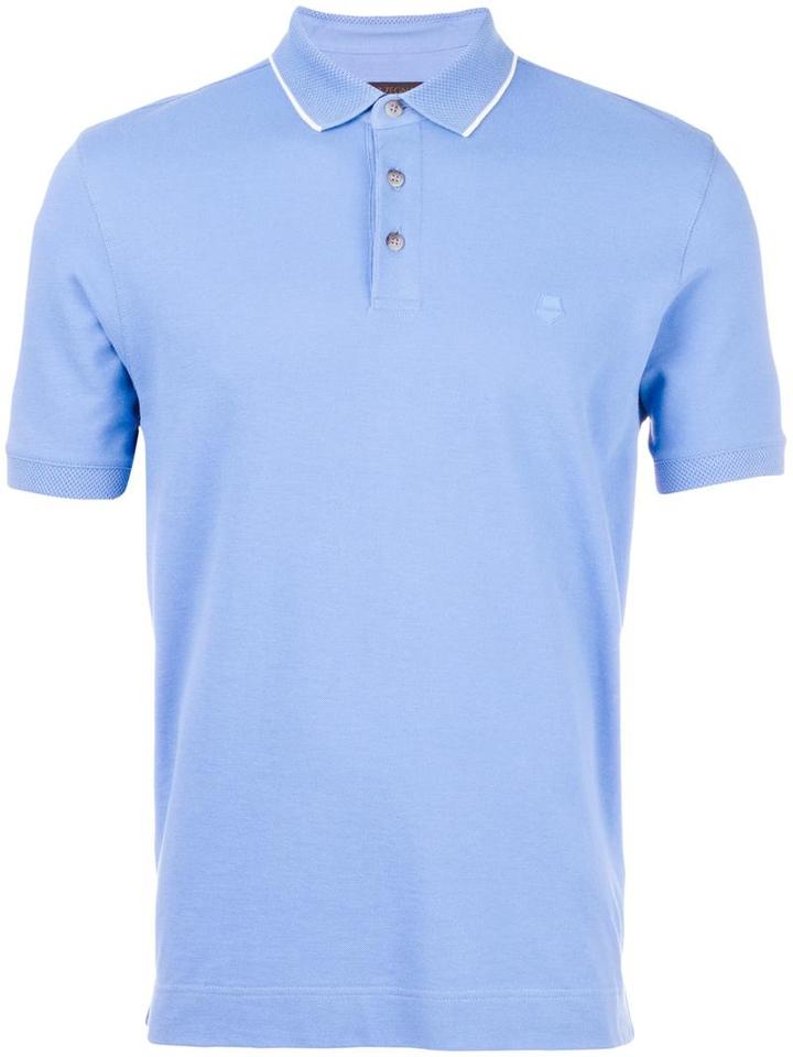 Z Zegna Pique Polo, Men's, Size: Xl, Blue, Cotton