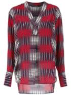 Reinaldo Lourenço Checked V-neck Blouse - Multicolour