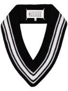 Maison Margiela Ribbed V-neck Collar - Black