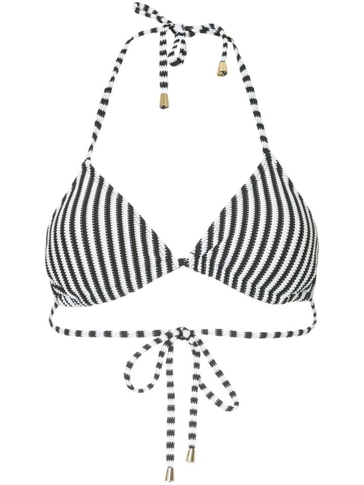 Peony String Tri Hayam Bikini Top - Black