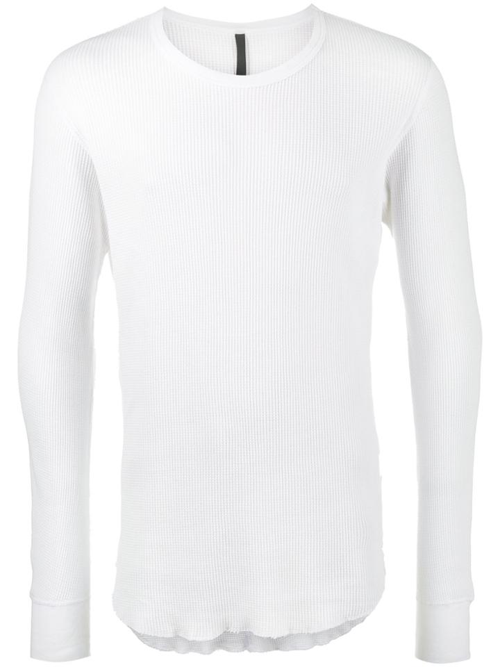 Kazuyuki Kumagai Waffle Knit Raw Edge Top - White