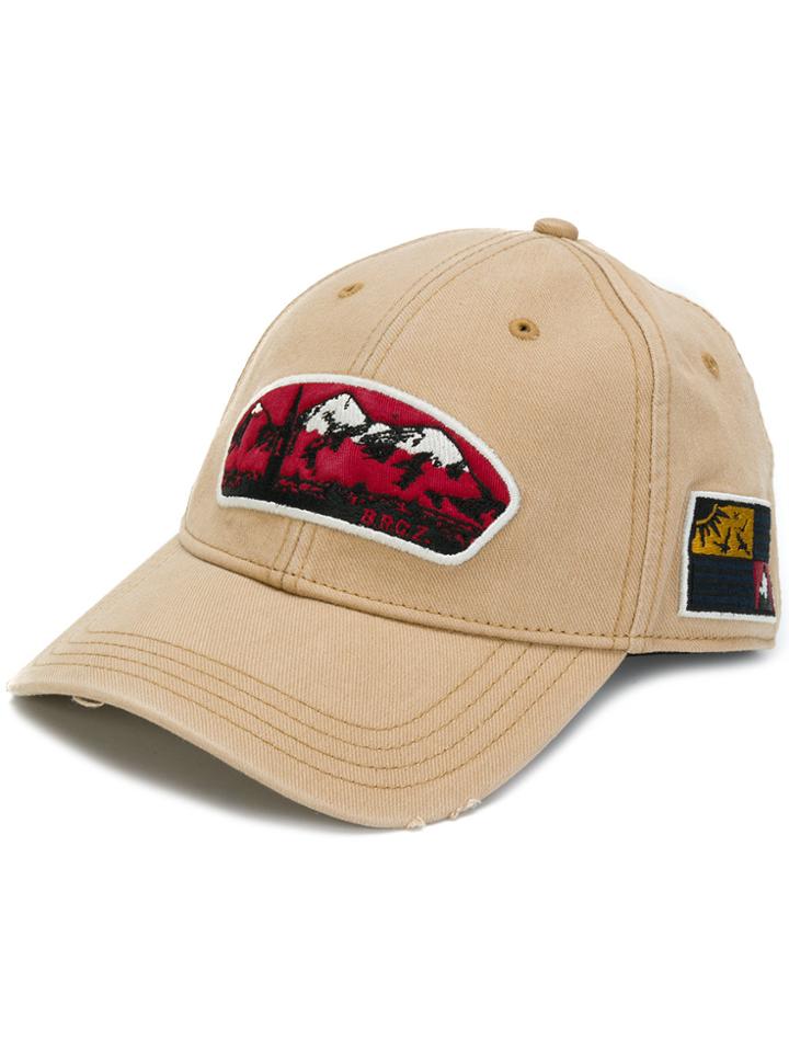 Diesel Embroidered Patch Cap - Brown