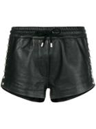 Moschino Embellished Leather Shorts - Black