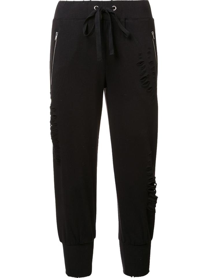 Thomas Wylde 'ripped' Track Pants, Women's, Size: Large, Black, Cotton/polyester