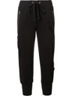 Thomas Wylde 'ripped' Track Pants, Women's, Size: Large, Black, Cotton/polyester