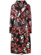 Marni Floral Print Trench Coat - Black