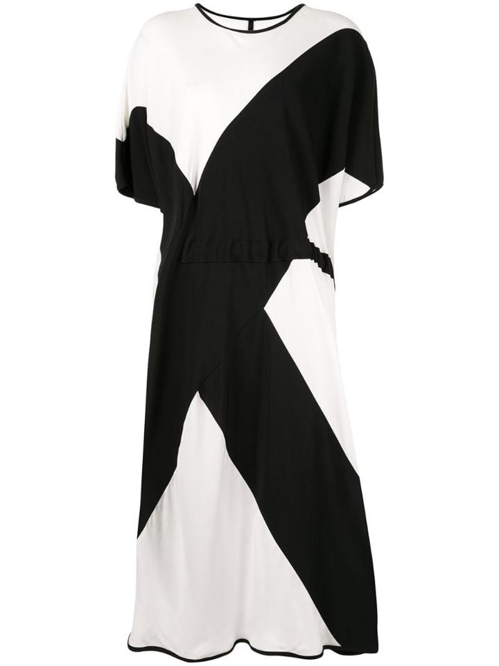 Taylor Void Two-tone Flared Dress - White