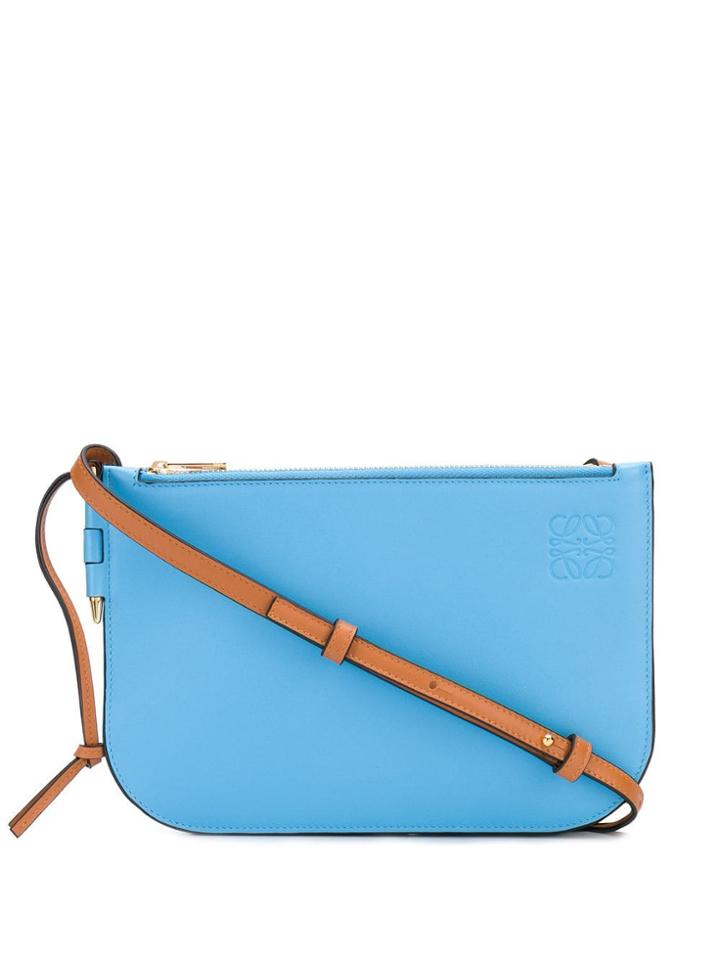 Loewe Gate Double Zip Pouch - Blue