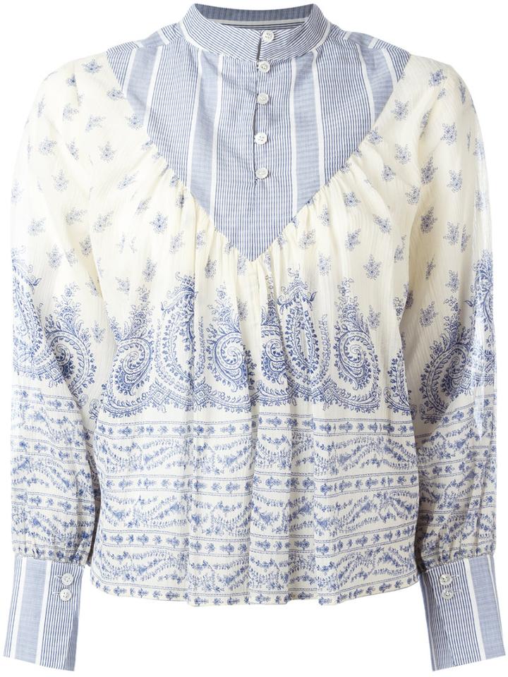 Sea - Patterned Blouse - Women - Silk/cotton - 6, Women's, White, Silk/cotton