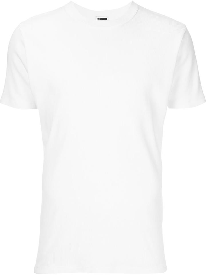 H Beauty & Youth. Round Neck T-shirt, Men's, Size: Medium, White, Cotton