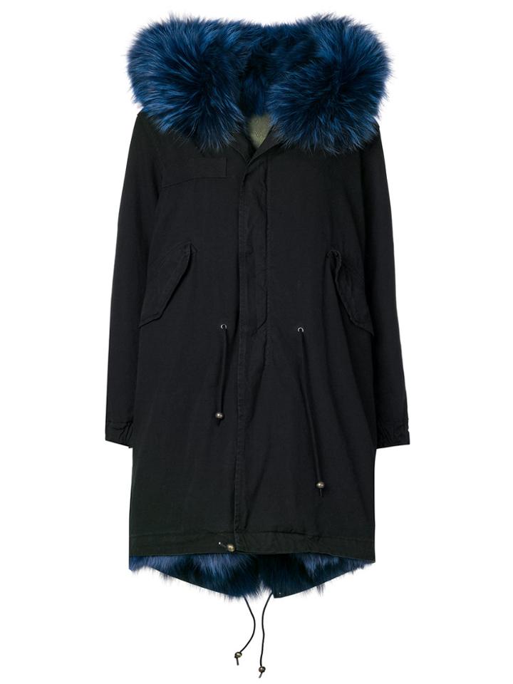 Mr & Mrs Italy Fur Lined Midi Parka - Black