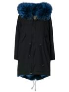 Mr & Mrs Italy Fur Lined Midi Parka - Black