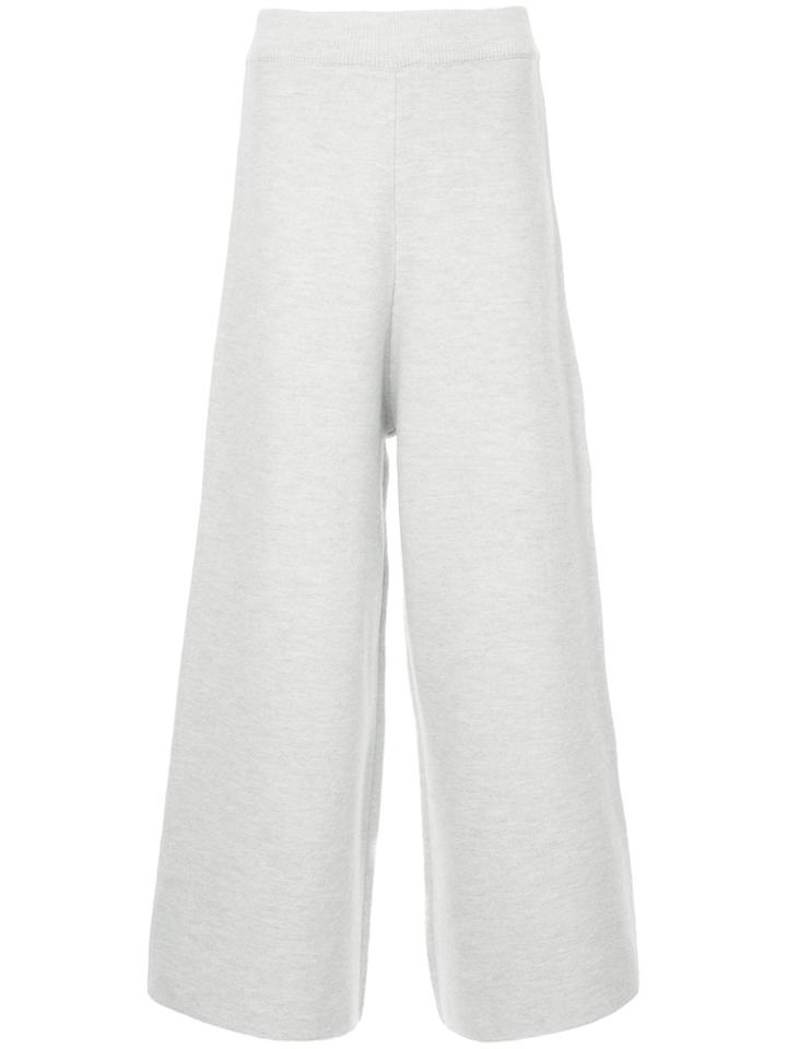 Cityshop Wide Leg Cropped Trousers - Grey