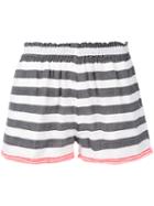 Lemlem - Striped Shorts - Women - Cotton/acrylic - L, Grey, Cotton/acrylic