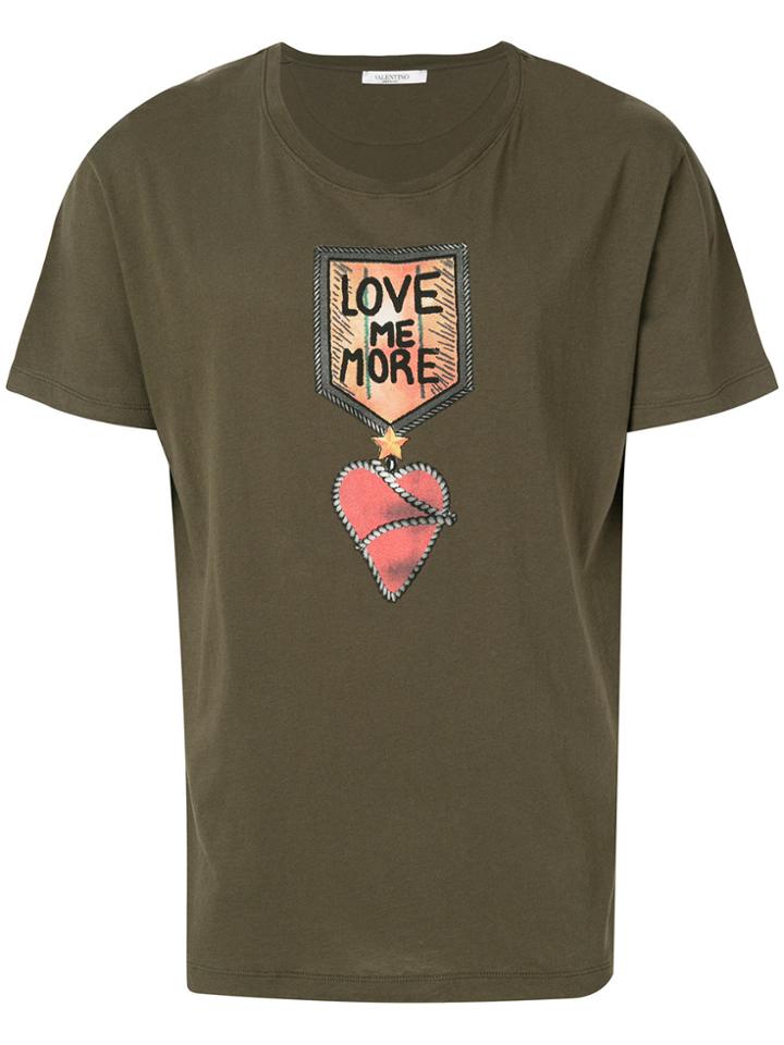Valentino Love Me More Print T-shirt - Green