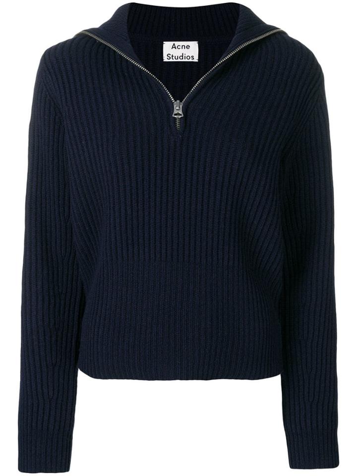 Acne Studios Karolyn Zip-front Sweater - Blue