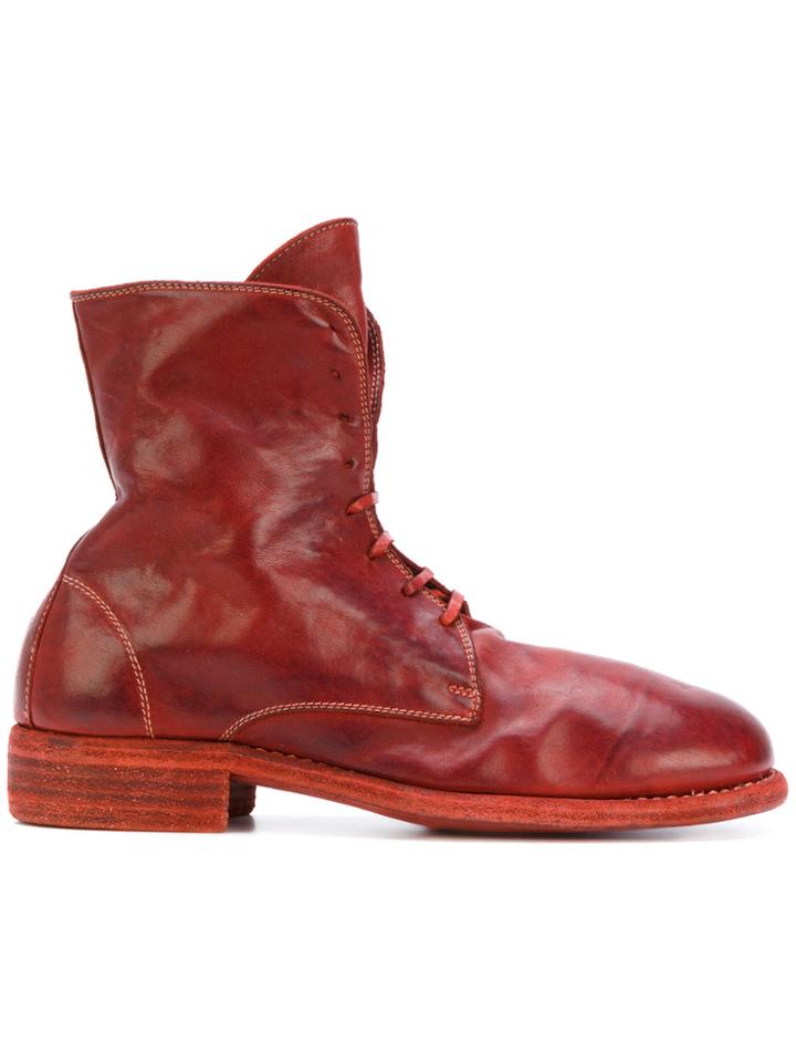Guidi Lace-up Boots - Red