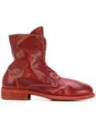 Guidi Lace-up Boots - Red