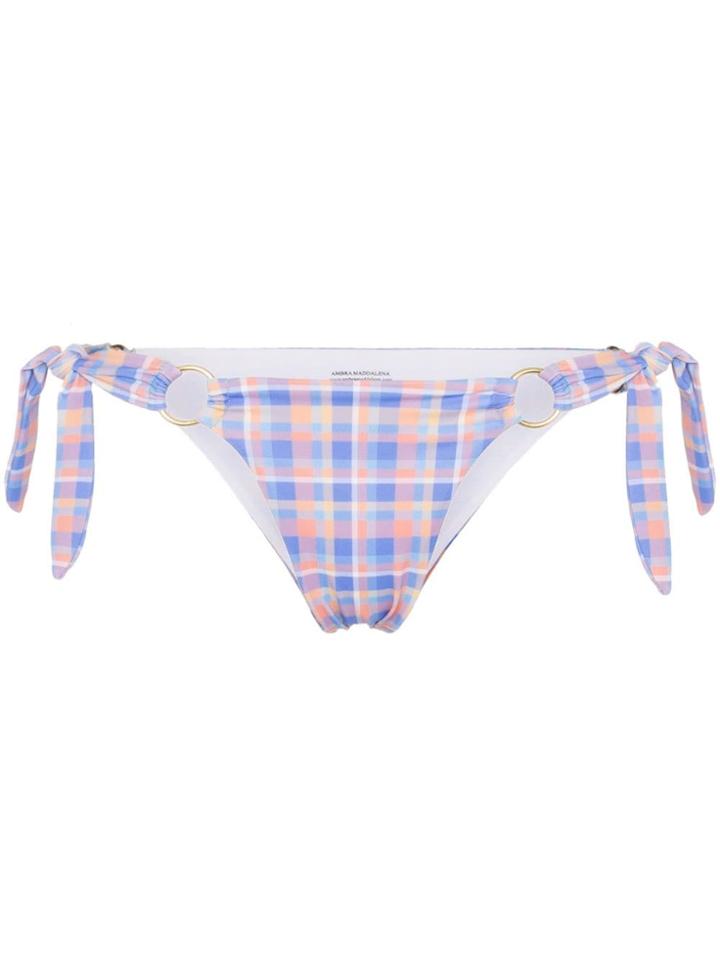 Ambra Maddalena Becca Check Bikini Bottoms - Blue