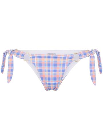 Ambra Maddalena Becca Check Bikini Bottoms - Blue
