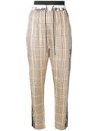 3.1 Phillip Lim Side Stripe Check Trousers - Brown