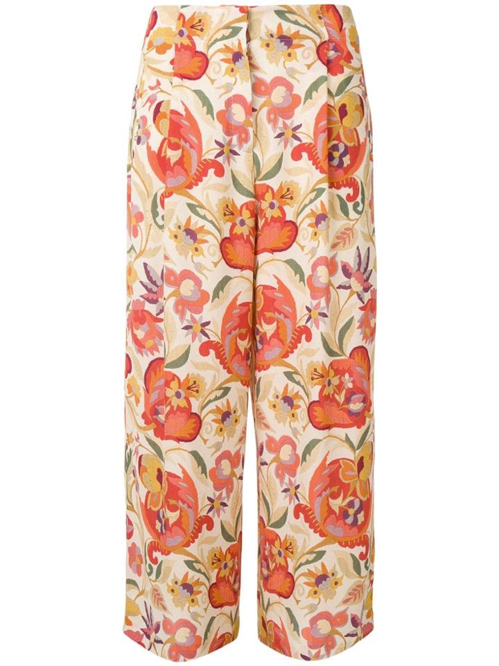 Etro Floral Printed Trousers - Neutrals