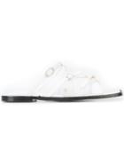 Mm6 Maison Margiela Strappy Flat Sandals - White