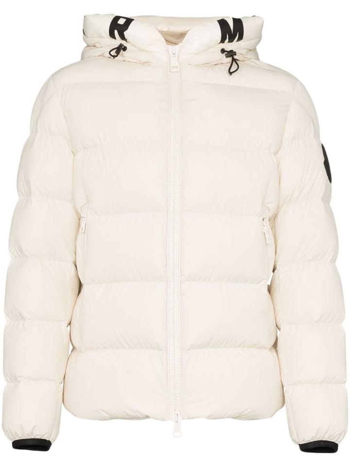 Moncler Dubois Logo-print Padded Puffer Coat - Neutrals