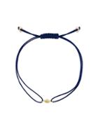 Natasha Collis 18kt Yellow Gold Friendship Bracelet, Women's, Blue, 18kt Yellow Gold/nylon