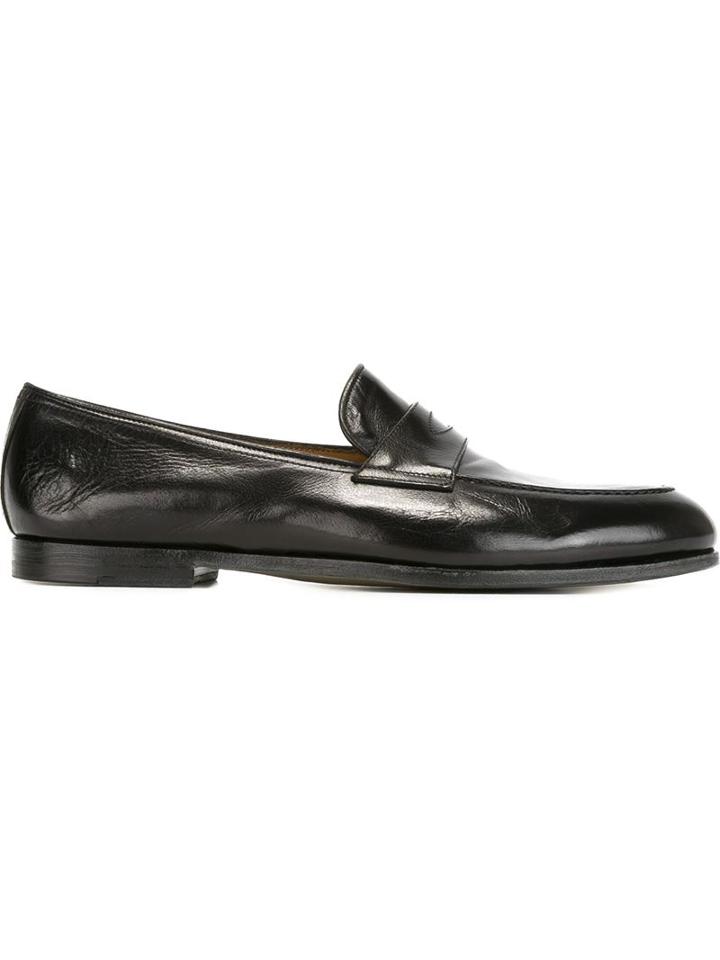 Silvano Sassetti Classic Penny Loafers, Men's, Size: 8, Black, Calf Leather/leather