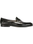 Silvano Sassetti Classic Penny Loafers, Men's, Size: 8, Black, Calf Leather/leather