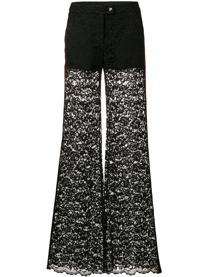 Philipp Plein Lace Flared Trousers With Contrasting Side Panels -