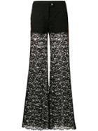 Philipp Plein Lace Flared Trousers With Contrasting Side Panels -