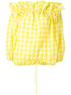 Marques'almeida Off Shoulder Blouse, Women's, Size: Small, Yellow/orange, Polyester/polyimide