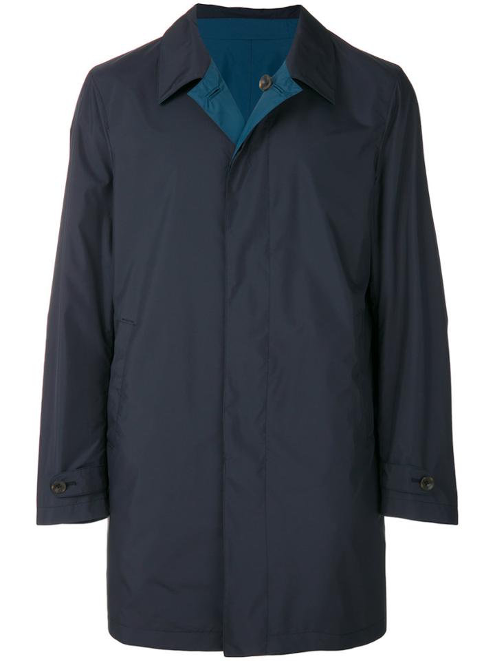Canali Reversible Single-breasted Coat - Blue