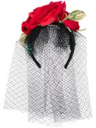 Dolce & Gabbana Veiled Rose Headband - Black