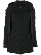 Armani Jeans Quilted Hooded Coat - Black