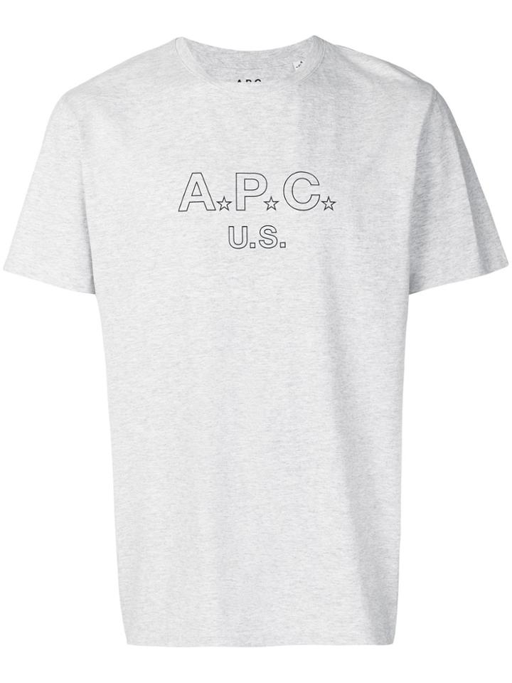 A.p.c. Logo Print T-shirt - Grey