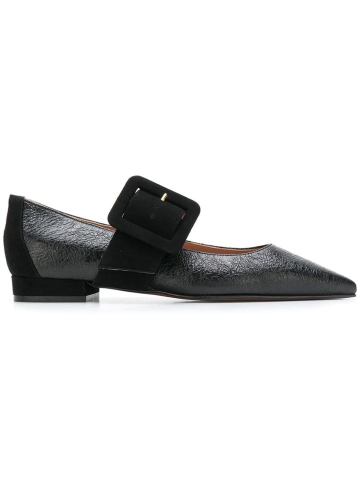 L'autre Chose Buckle Ballerina Shoes - Black