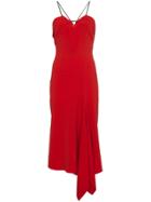 Roland Mouret Fazeley Asymmetrical Dress With Thin Straps - Red