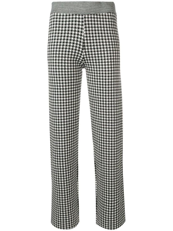 Philo-sofie Houndstooth Cropped Trousers - Black