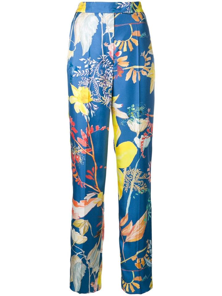 Agnona Multi-pattern Palazzo Trousers - Blue
