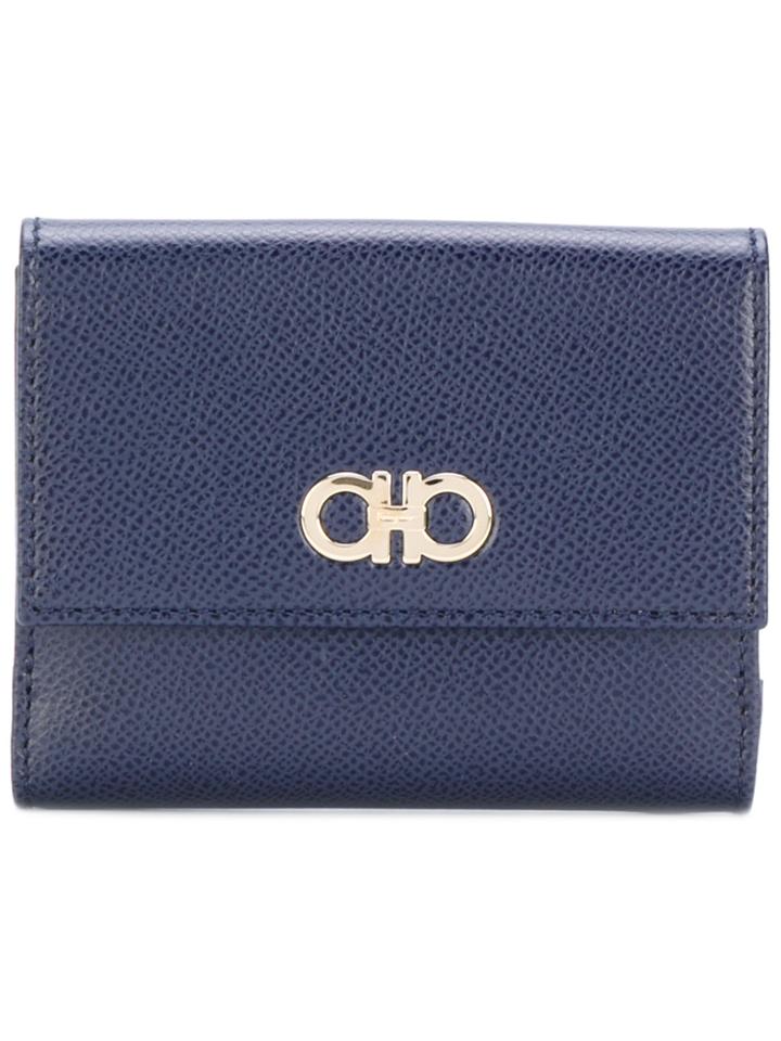 Salvatore Ferragamo Double Gancio French Wallet - Blue